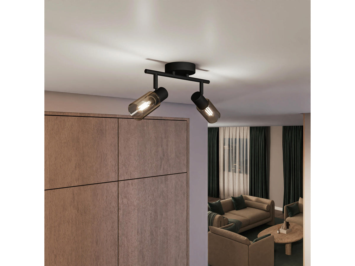 Philips Palms LED balkspot E14 2x25 W zwart/smoke