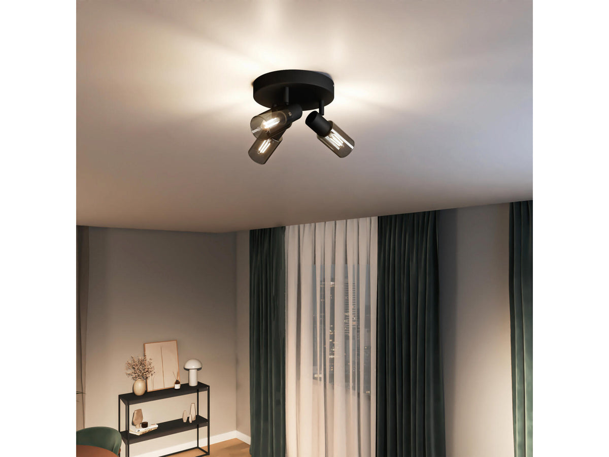 Philips Palms LED plafondspot E14 3x25 W zwart/smoke