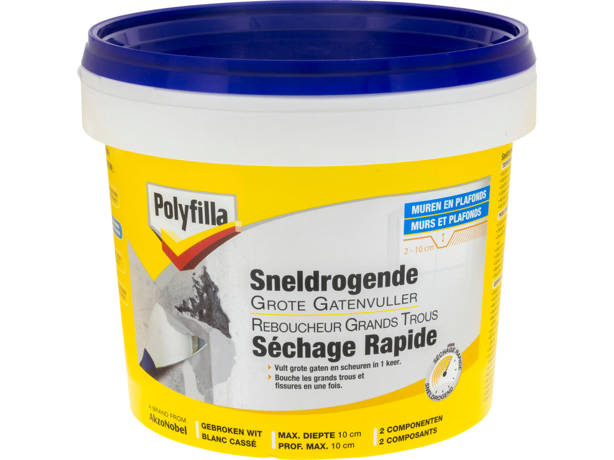 Polyfilla sneldrogende grote gatenvuller 2x500 g