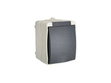 Profile spatwaterdicht stopcontact met penaarde grijs