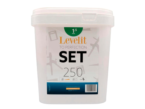 Levelit spieën + clips 1,5mm 2x250 stuks + tang