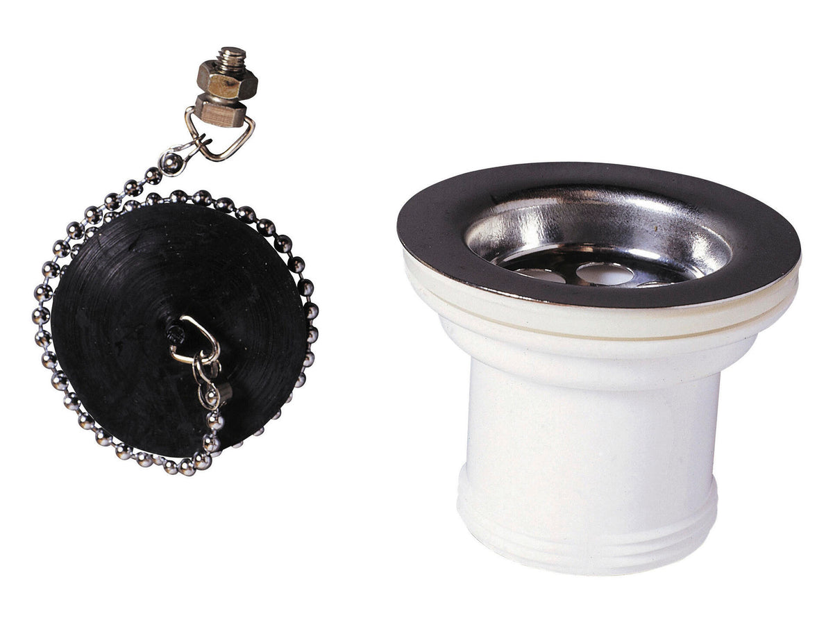 Wirquin spoeltafelplug zonder overloop 50mm inox