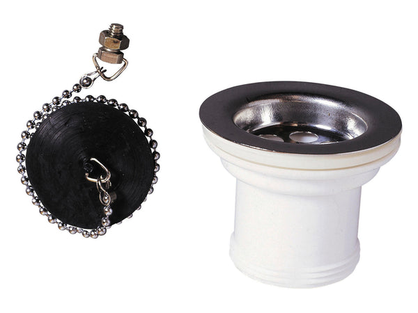 Wirquin spoeltafelplug zonder overloop 50mm inox