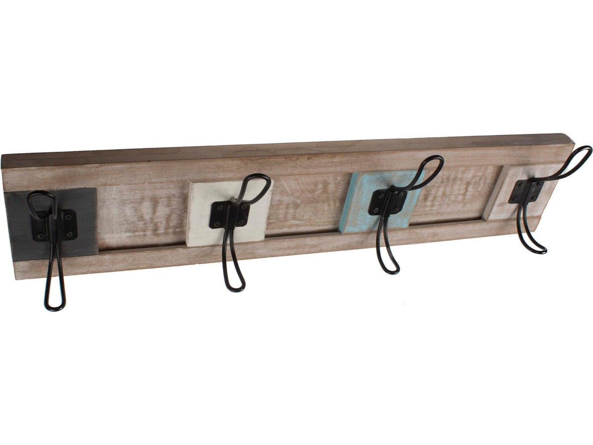 Linea Bertomani Kapstok 4 dubbele haken 600x130 mm hout/staal zwart