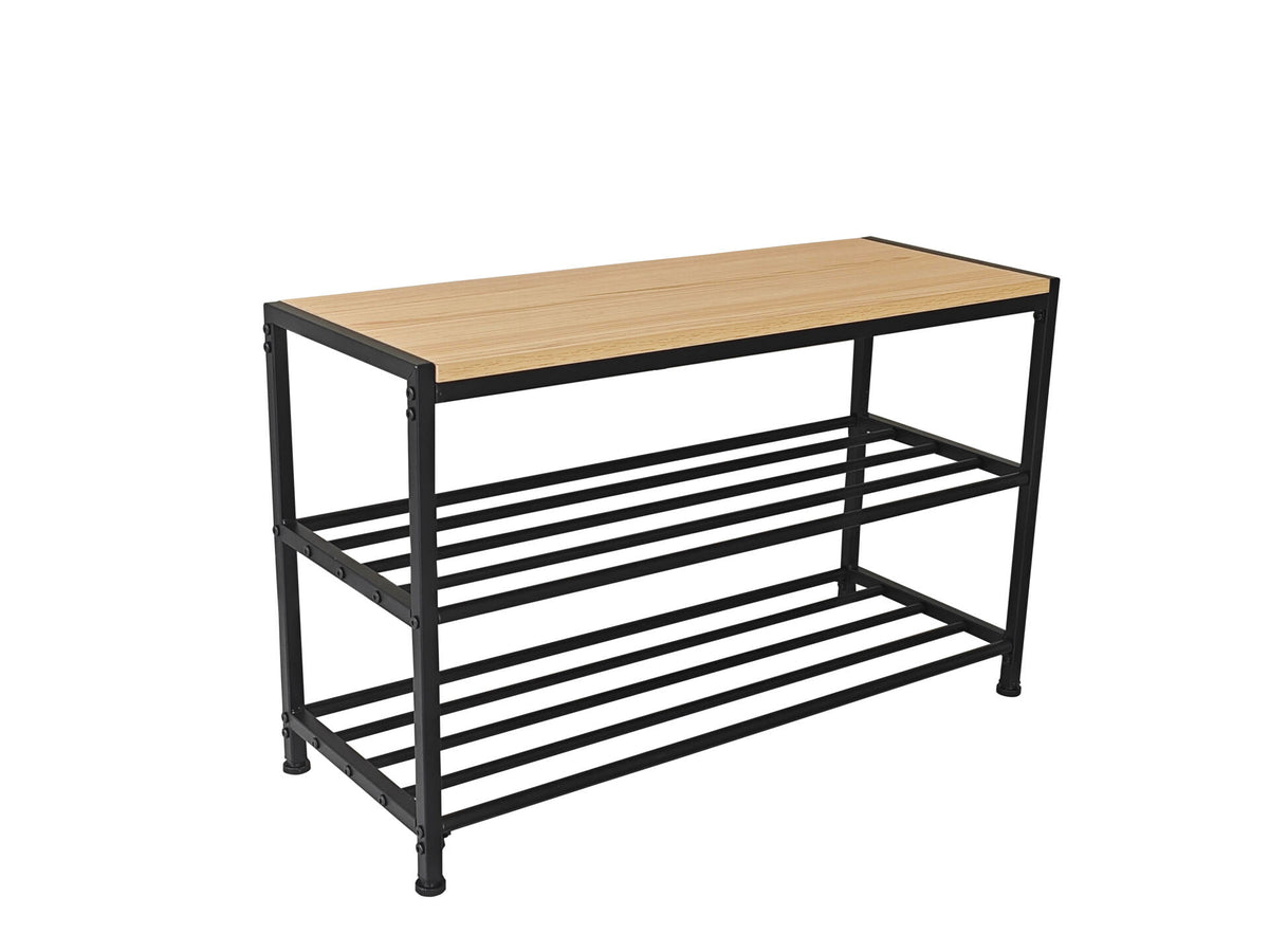 Practo Home schoenrek 8 paar 80x30x49,2 cm hout/staal zwart