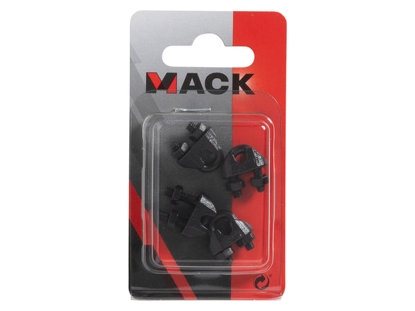Mack serre-câble à étrier 3mm zingué noir 4 pièces