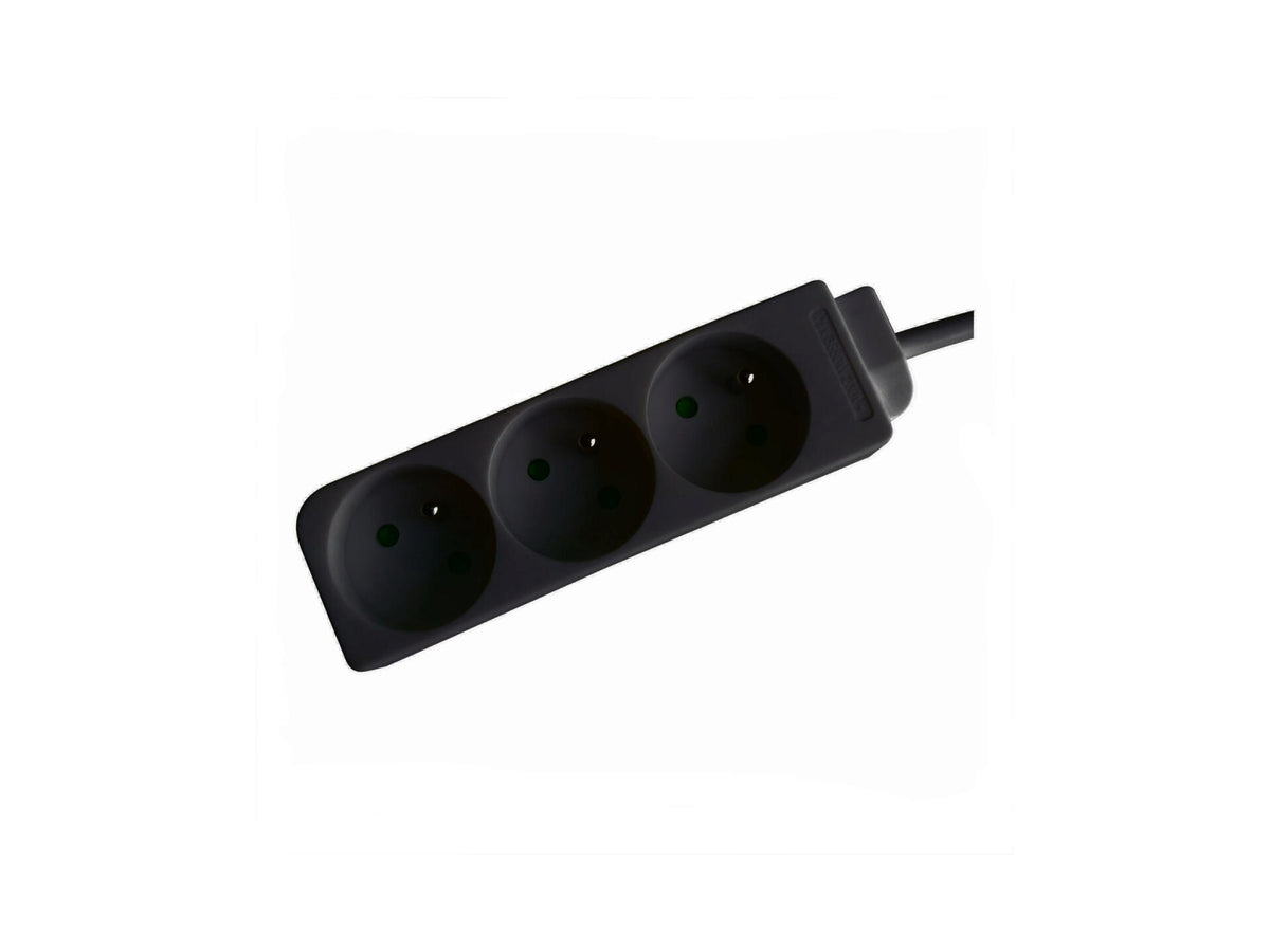 Profile stekkerdoos 3x met kabel 60cm zwart