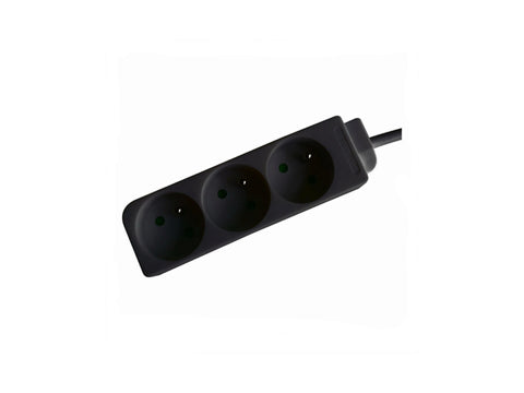 Profile stekkerdoos 3x met kabel 60cm zwart