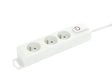 Profile stekkerdoos 3x met schakelaar + kabel 1,5m wit