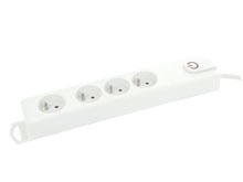 Profile stekkerdoos 4x met schakelaar en kabel 1,5m wit