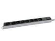 Profile bloc multiprise avec parafoudre 8x avec interrupteur et câble 3m noir