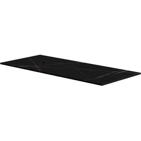 TABLET KERAMISCH MARMER PURO B120 H1,2 1AFVOERGAT LINKS BAMBOO BLACK