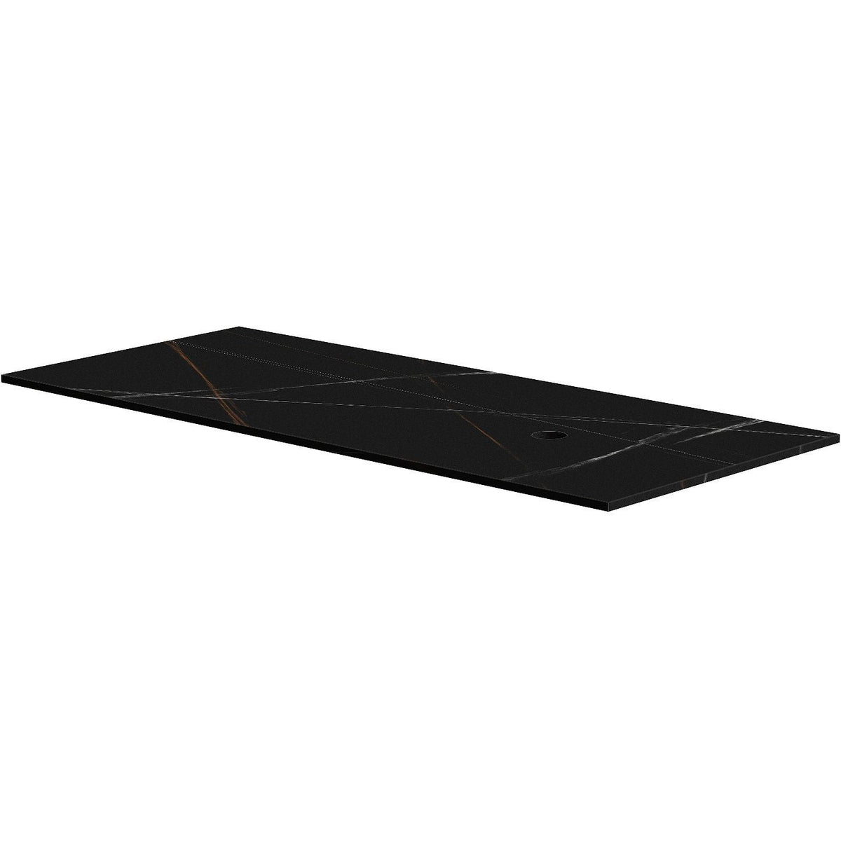 TABLET KERAMISCH MARMER PURO B120 H1,2 1AFVOERGAT RECHTS BAMBOO BLACK