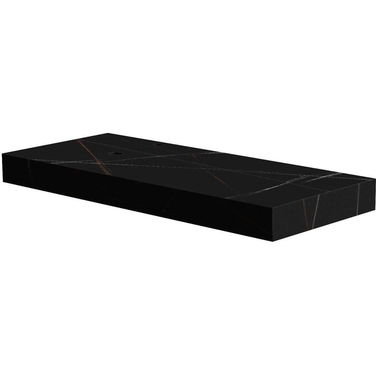 TABLET KERAMISCH MARMER PURO B120 H10 1AFVOERGAT/KRAANGAT LINKS BAMBOO BLACK