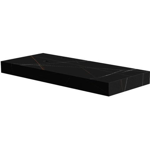 TABLET KERAMISCH MARMER PURO B120 H10 1AFVOERGAT/KRAANGAT LINKS BAMBOO BLACK