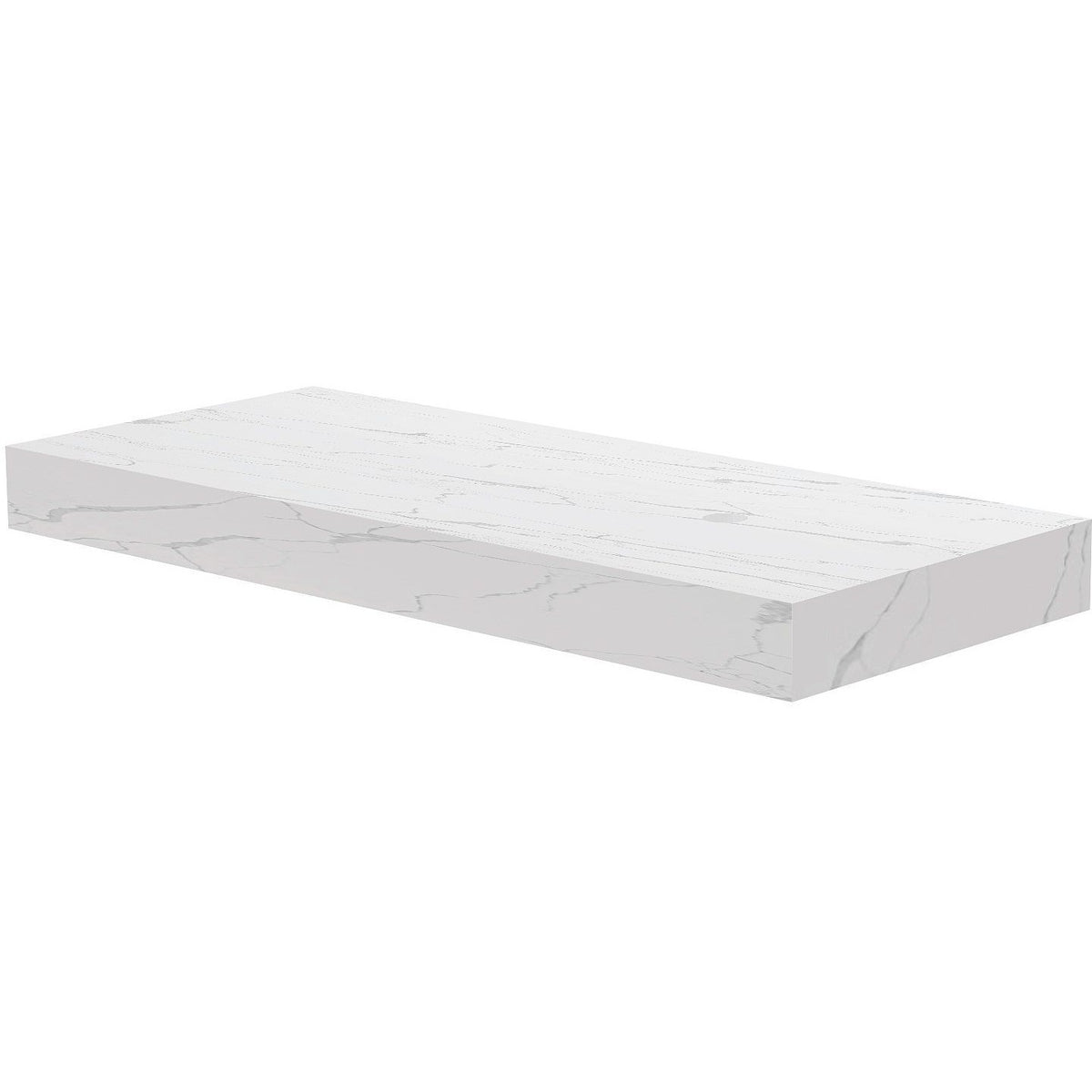 TABLET KERAMISCH MARMER PURO B120 H10 1AFVOERGAT RECHTS WHITE CALACATTA