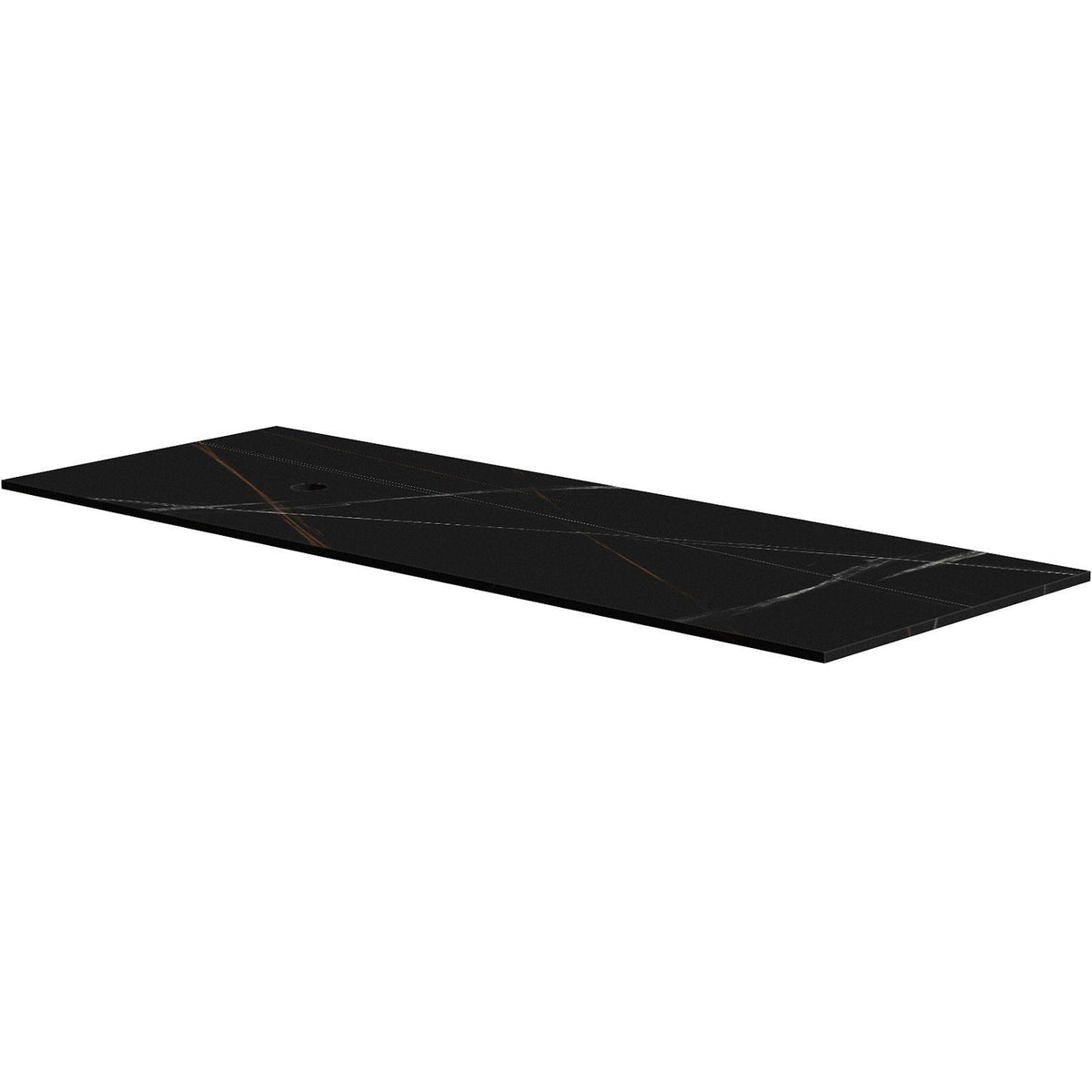 TABLET KERAMISCH MARMER PURO B140 H1,2 1AFVOERGAT LINKS BAMBOO BLACK