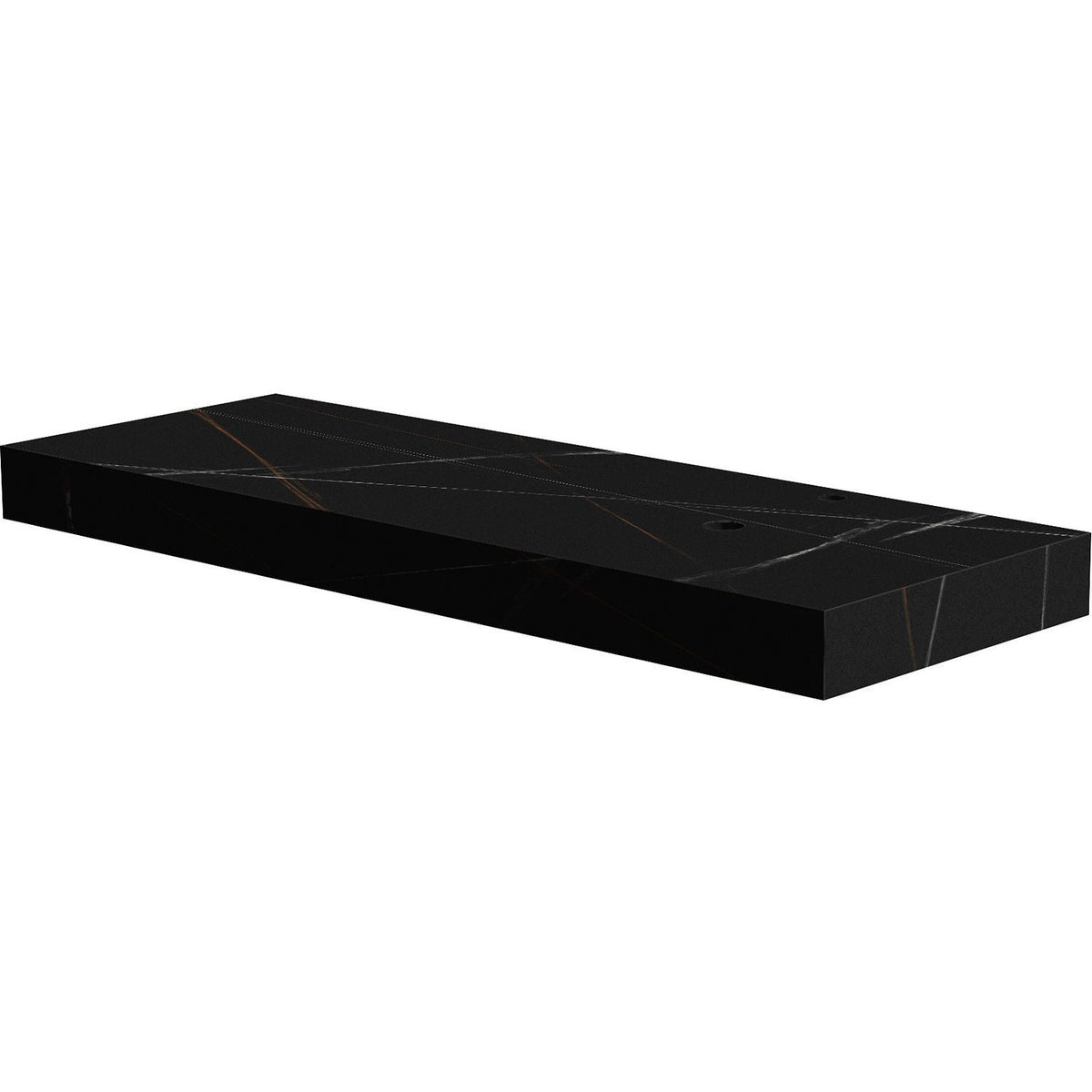 TABLET KERAMISCH MARMER PURO B140 H10 1AFVOERGAT/KRAANGAT RECHTS BAMBOO BLACK