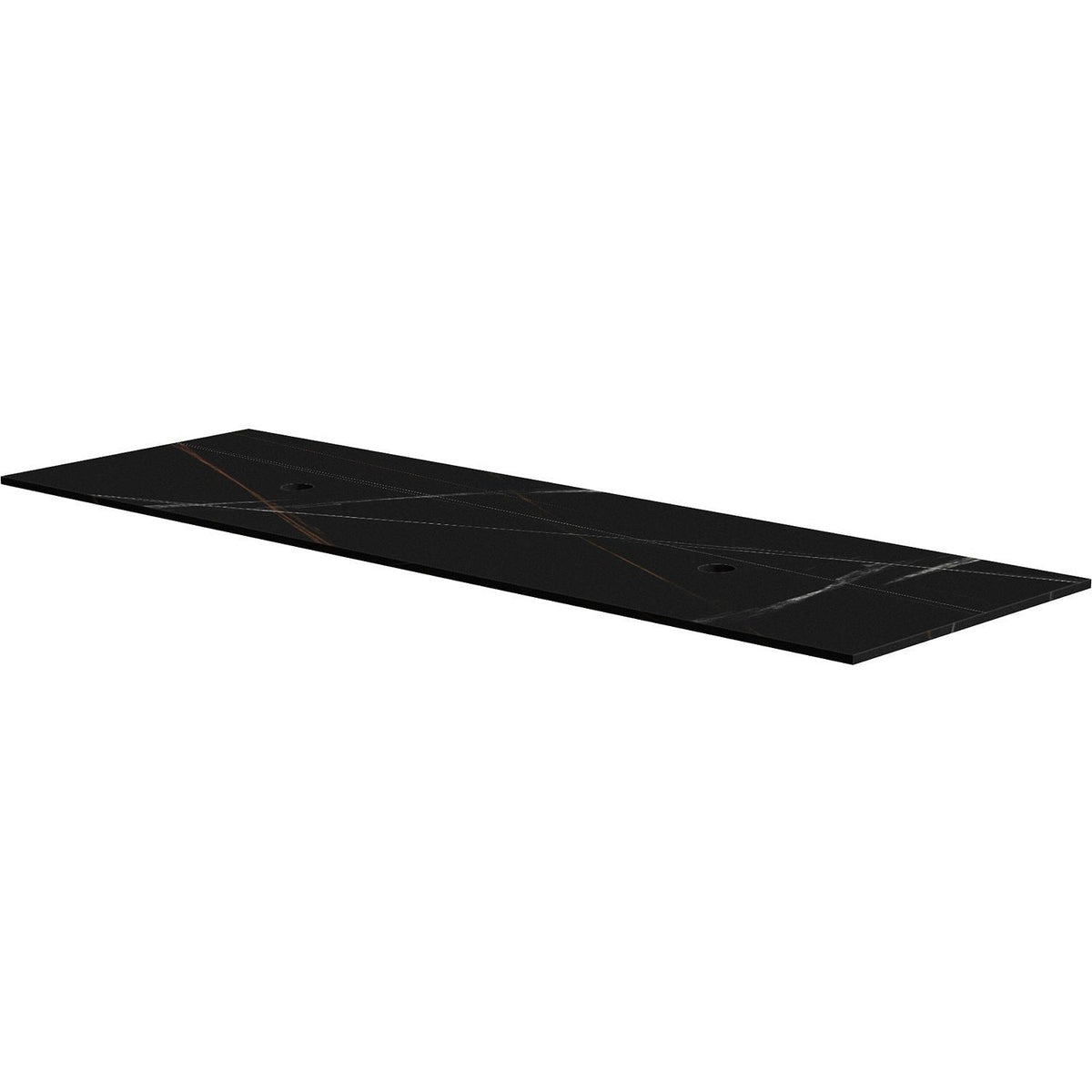 TABLET KERAMISCH MARMER PURO B160 H1,2 2AFVOERGATEN BAMBOO BLACK