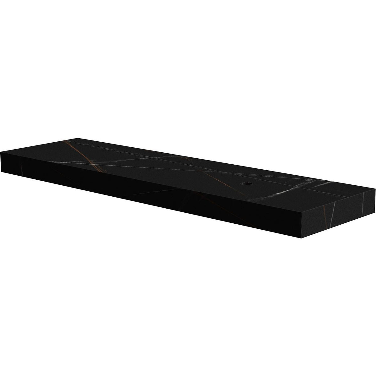 TABLET KERAMISCH MARMER PURO B180 H10 1AFVOERGAT RECHTS BAMBOO BLACK