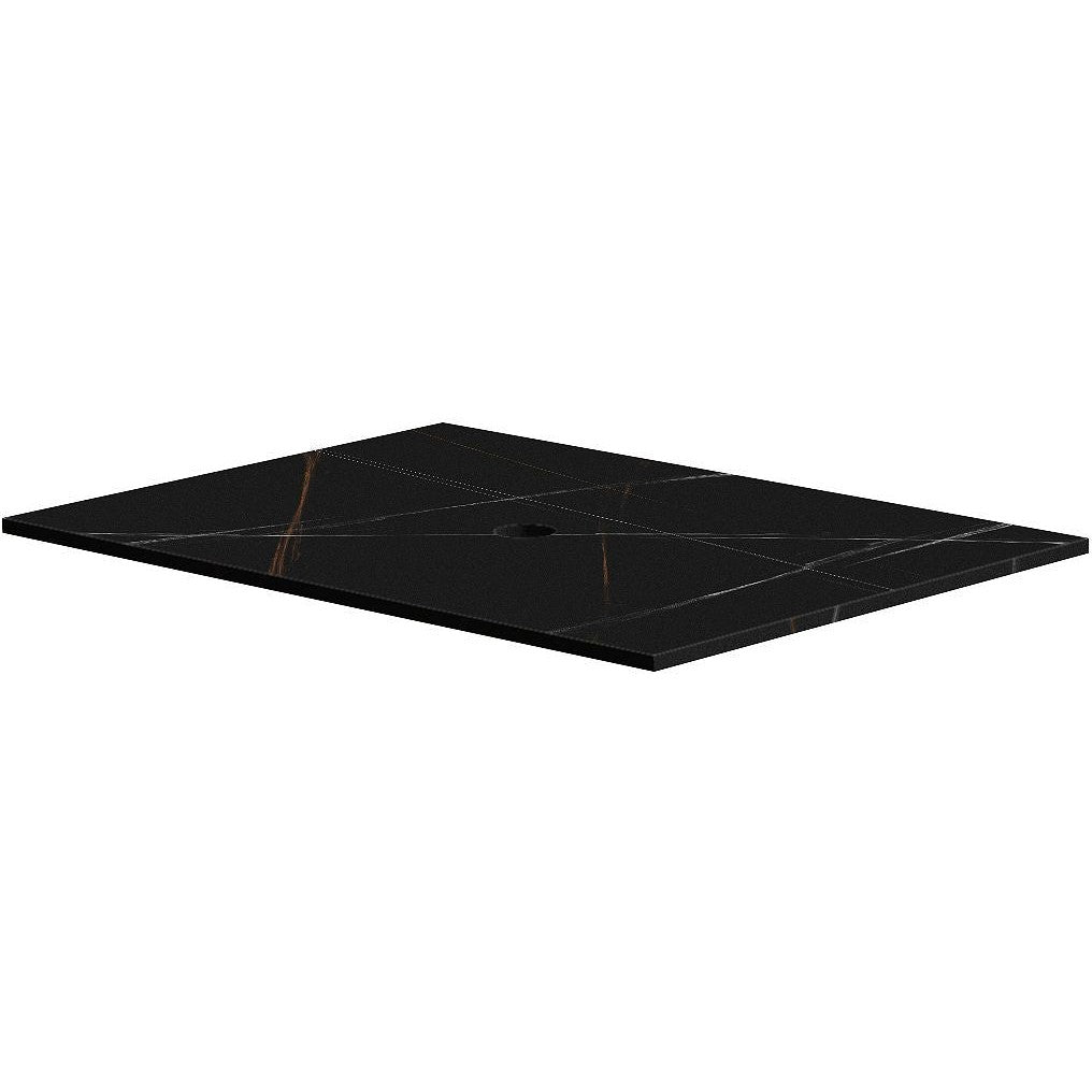 TABLET KERAMISCH MARMER PURO B70 H1,2 1AFVOERGAT BAMBOO BLACK