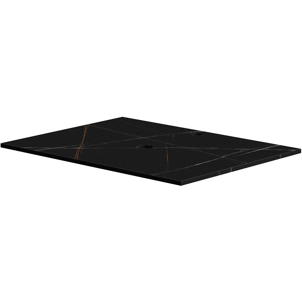 TABLET KERAMISCH MARMER PURO B70 H1,2 1AFVOERGAT/KRAANGAT BAMBOO BLACK