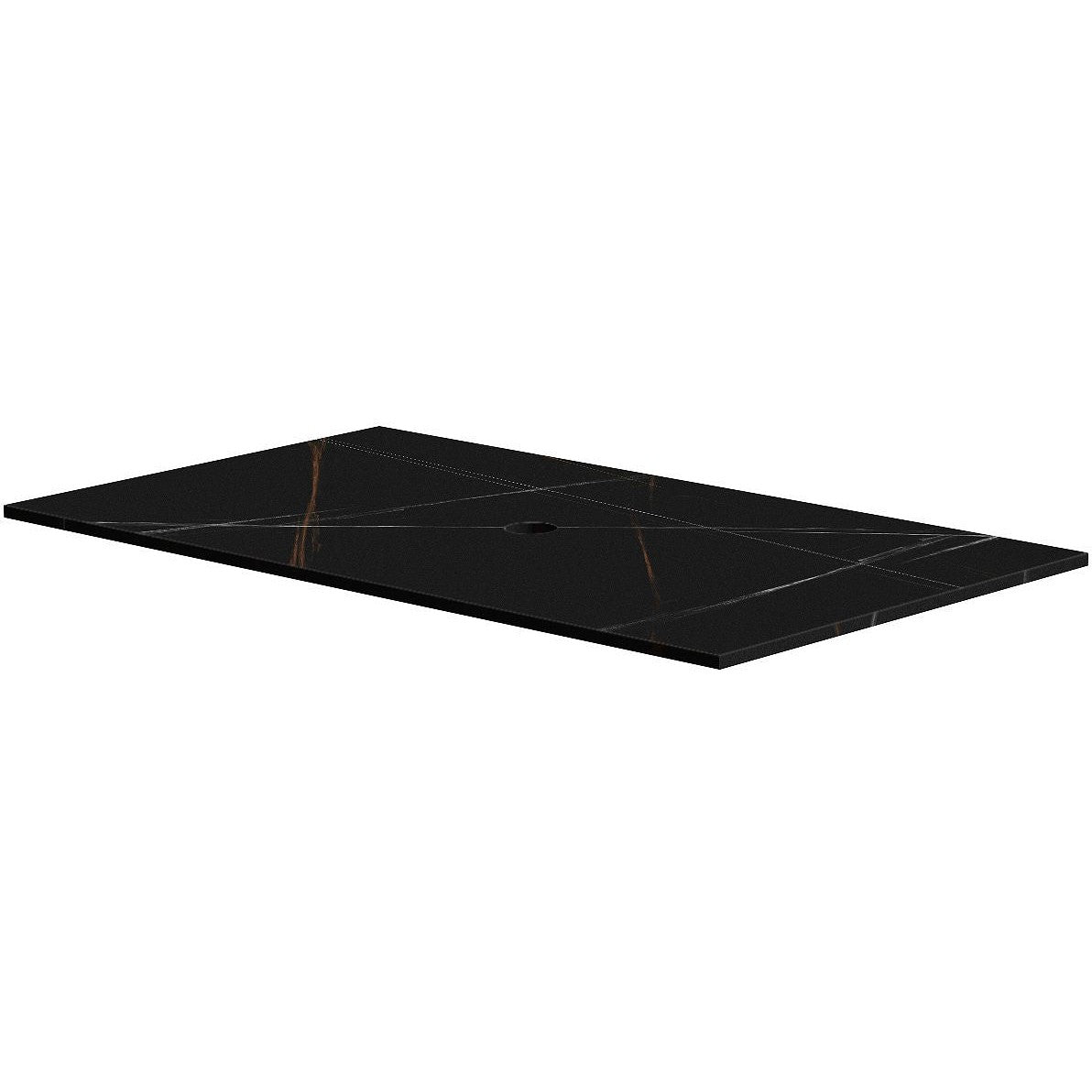 TABLET KERAMISCH MARMER PURO B90 H1,2 1AFVOERGAT BAMBOO BLACK