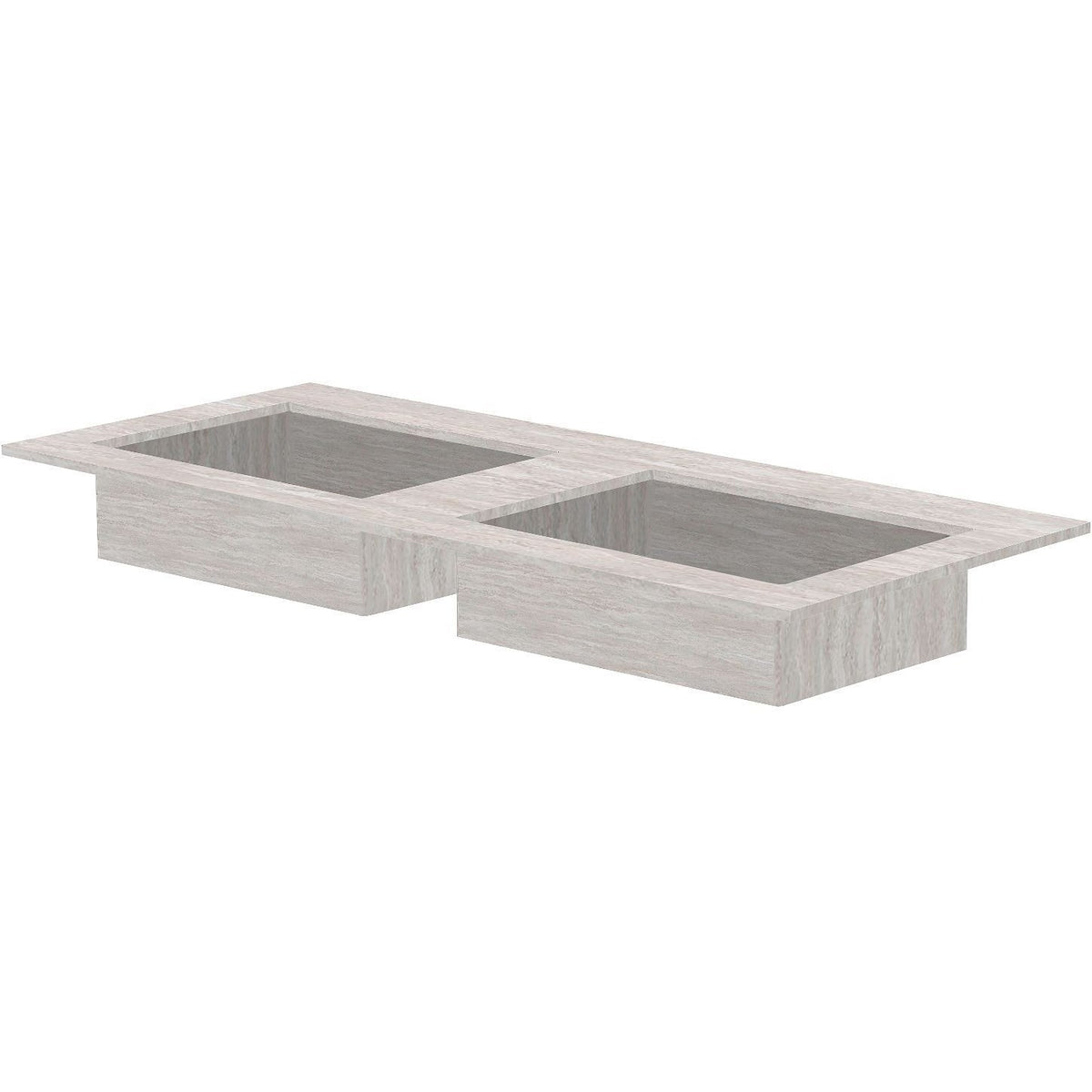Tablet Keramisch MARMER puro dubbele lavabo S B120 H1,2 zonder kraangat travertin new