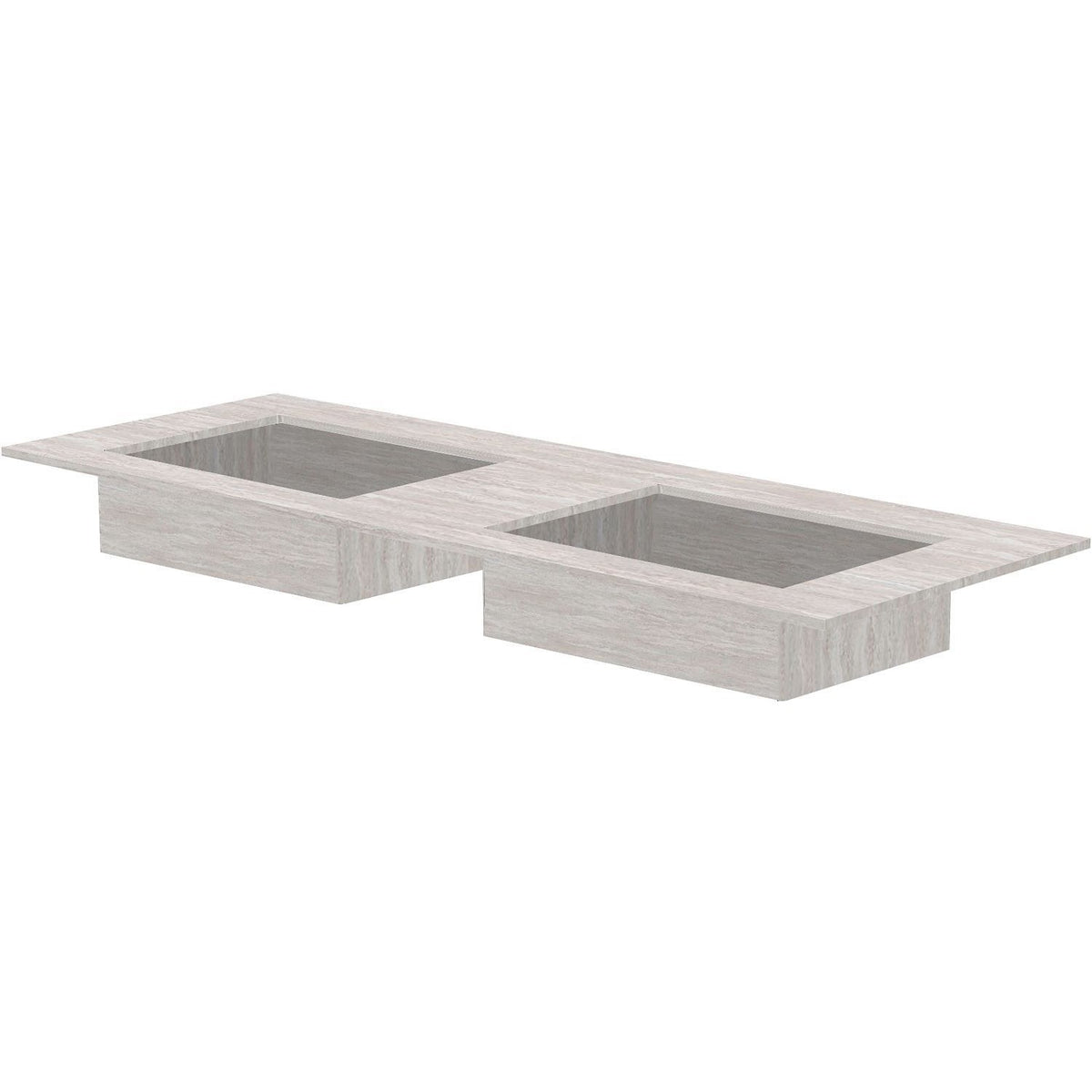 Tablet Keramisch MARMER puro dubbele lavabo S B140 H1,2 zonder kraangaten travertin new