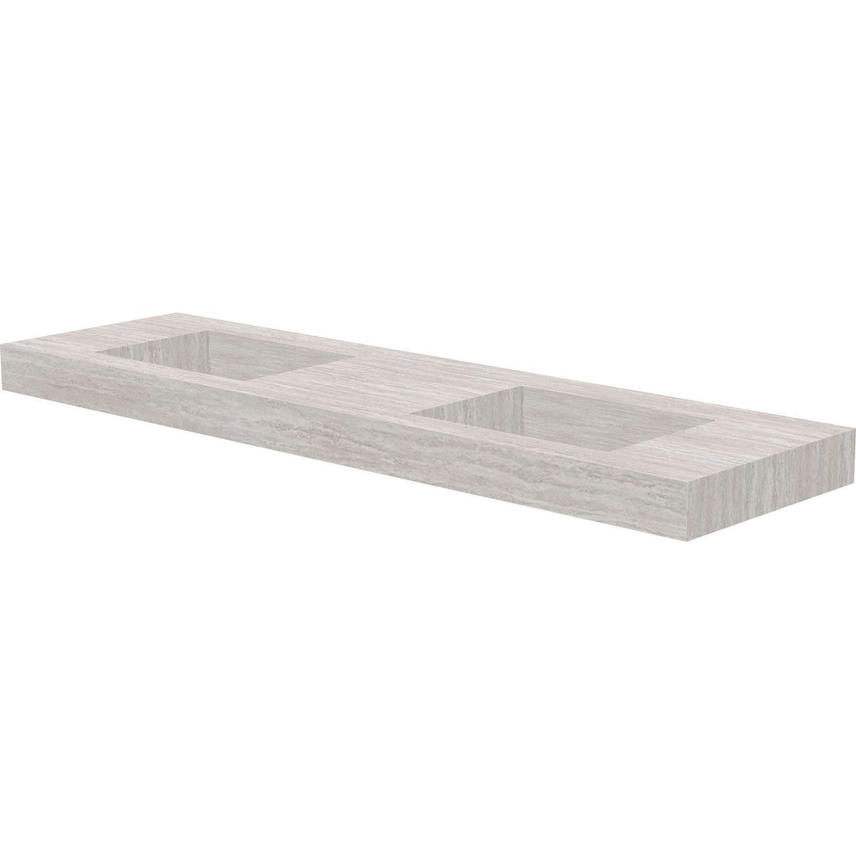 Tablet Keramisch MARMER puro dubbele lavabo S B180 H10 zonder kraangat travertin new