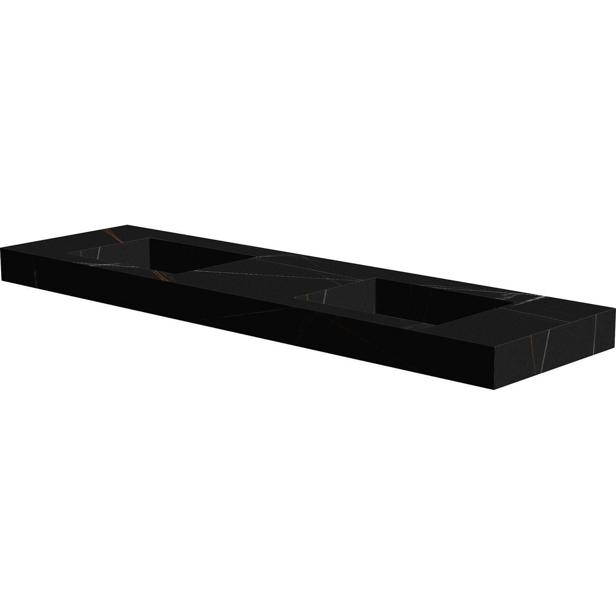 TABLET KERAMISCH MARMER PURO DUBBELE LAVBAO S B180 H10 ZONDER KRAANGATEN BAMBOO BLACK