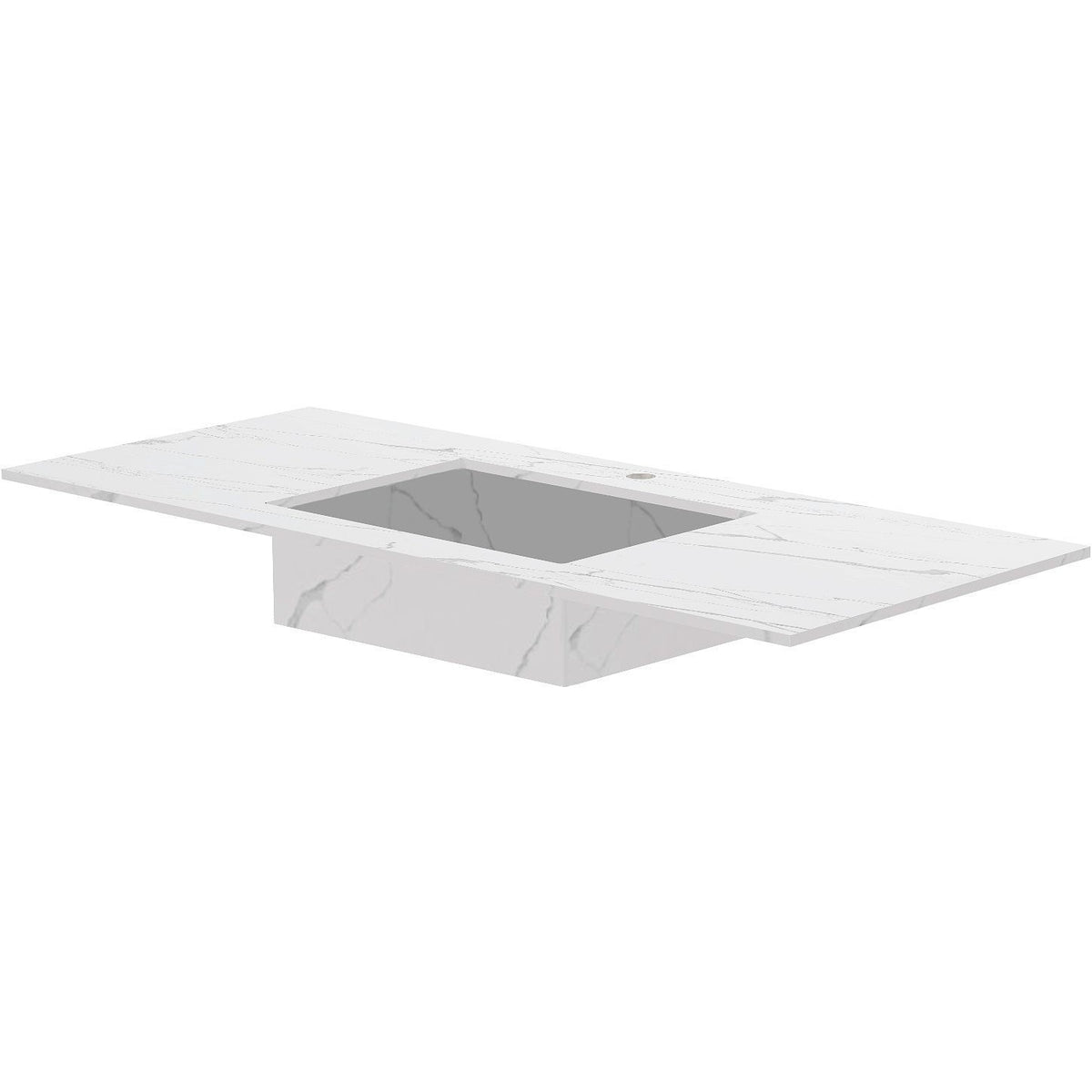 Tablet Keramisch MARMER puro lavabo S B120 H1,2 +kraangat white calacatta