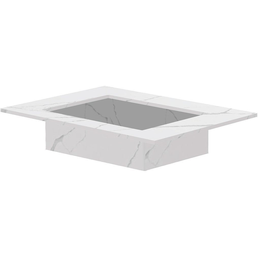 Tablet Keramisch MARMER puro lavabo S B70 H1,2 zonder kraangat white calacatta