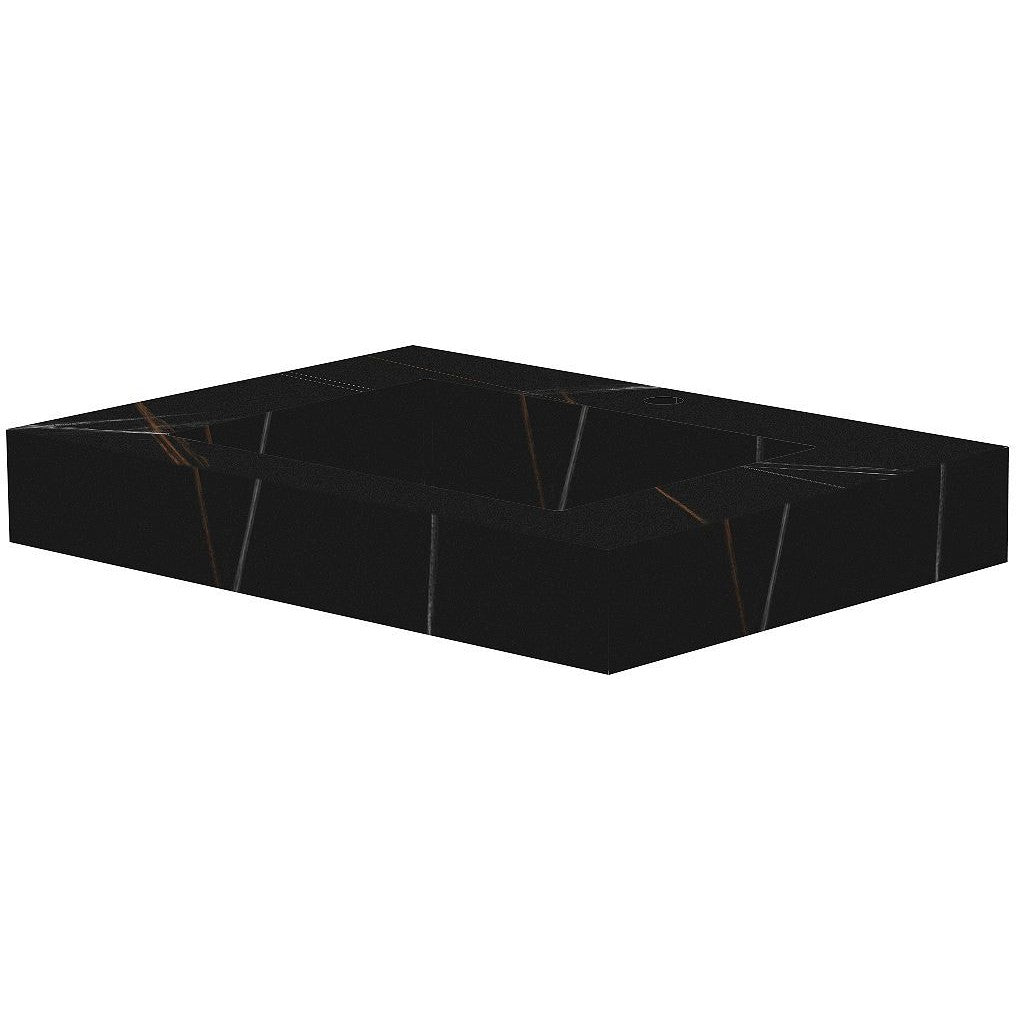 TABLET KERAMISCH MARMER PURO LAVABO S B70 H10 1KRAANGAT BAMBOO BLACK