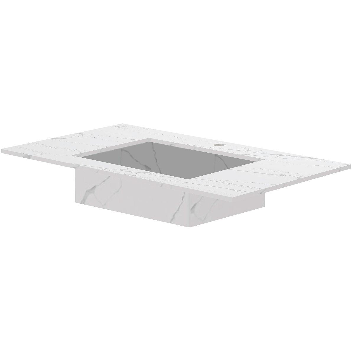 Tablet Keramisch MARMER puro lavabo S B90 H1,2 +kraangat white calacatta