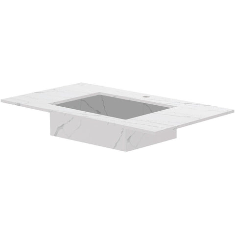 Tablet Keramisch MARMER puro lavabo S B90 H1,2 +kraangat white calacatta