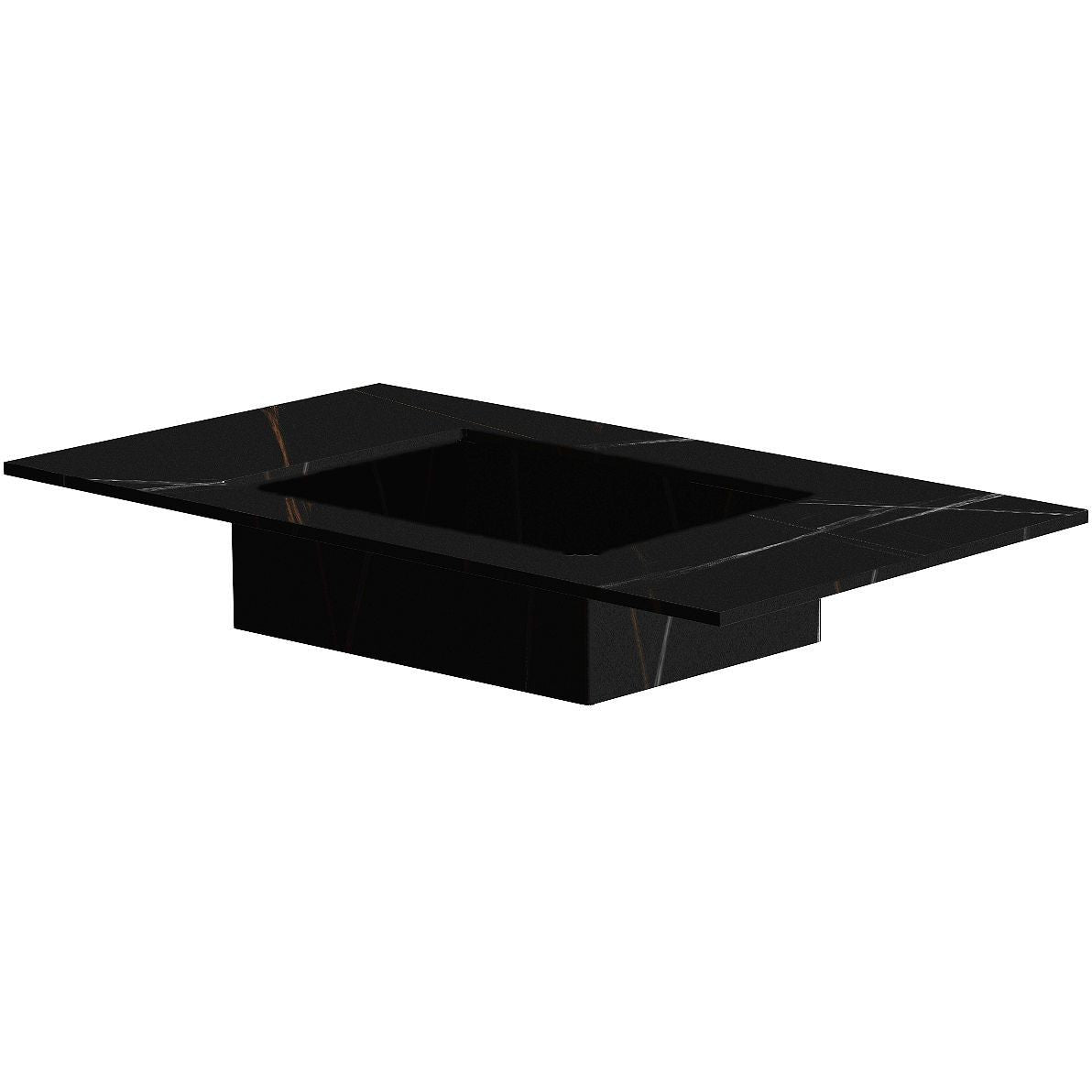 TABLET KERAMISCH MARMER PURO LAVABO S B90 H1,2 ZONDER KRAANGAT BAMBOO BLACK