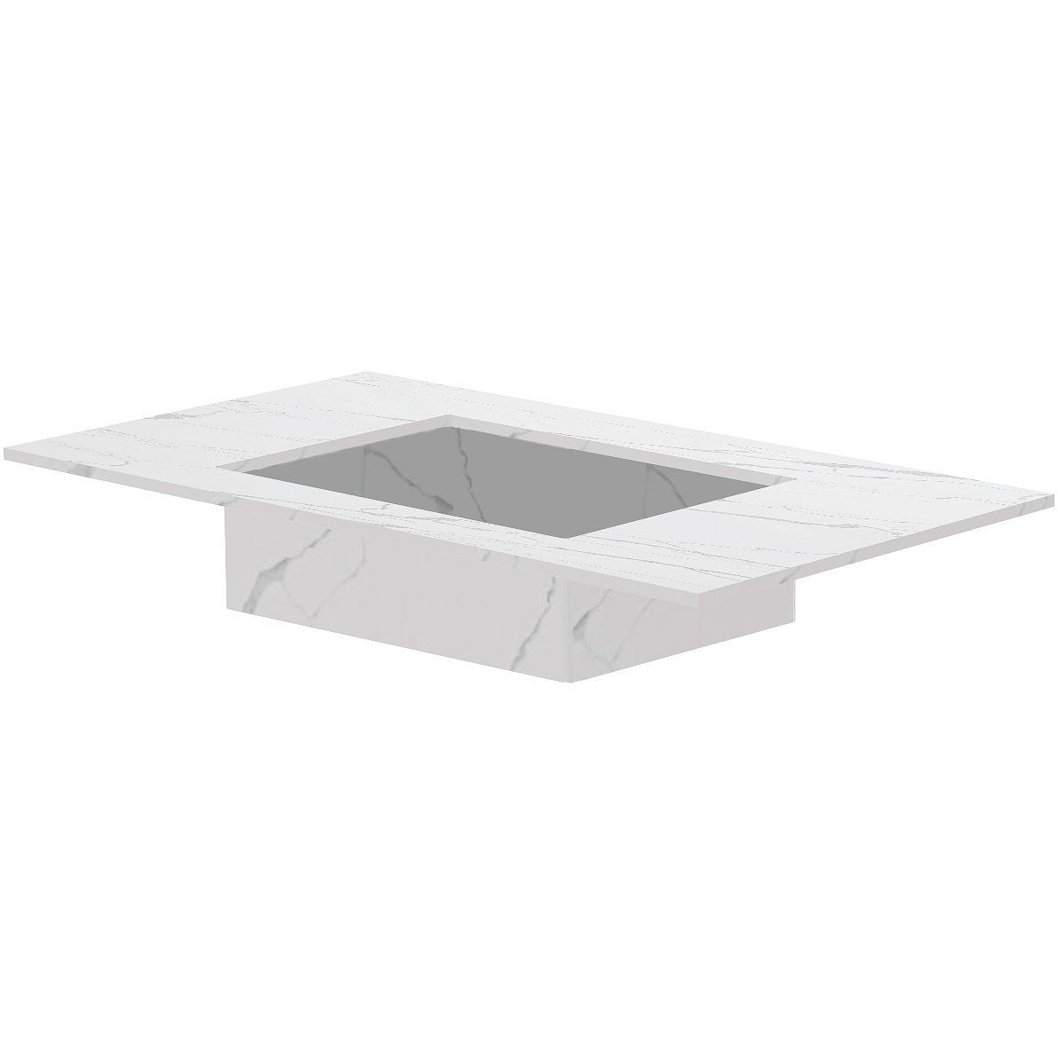 Tablet Keramisch MARMER puro lavabo S B90 H1,2 zonder kraangat white calacatta