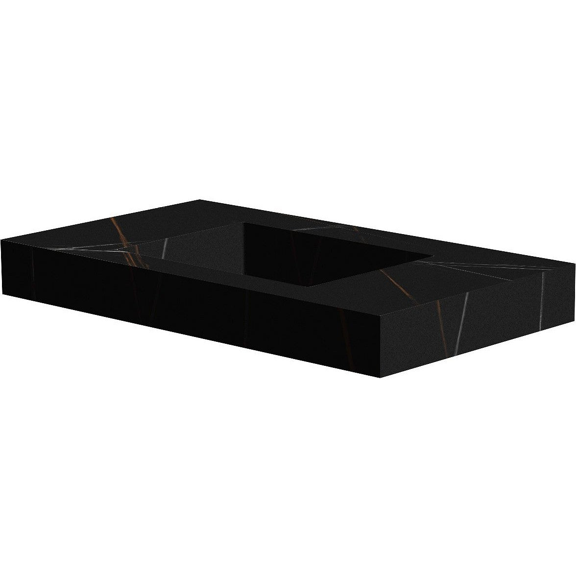 TABLET KERAMISCH MARMER PURO LAVABO S B90 H10 ZONDER KRAANGAT BAMBOO BLACK