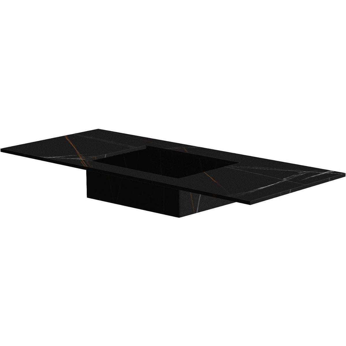 TABLET KERAMISCH MARMER PURO LAVABO S CENTRAAL B120 H1,2 ZONDER KRAANGAT BAMBOO BLACK