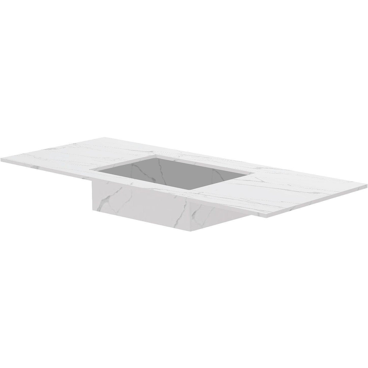 Tablet Keramisch MARMER puro lavabo S centraal B120 H1,2 zonder kraangat white calacatta