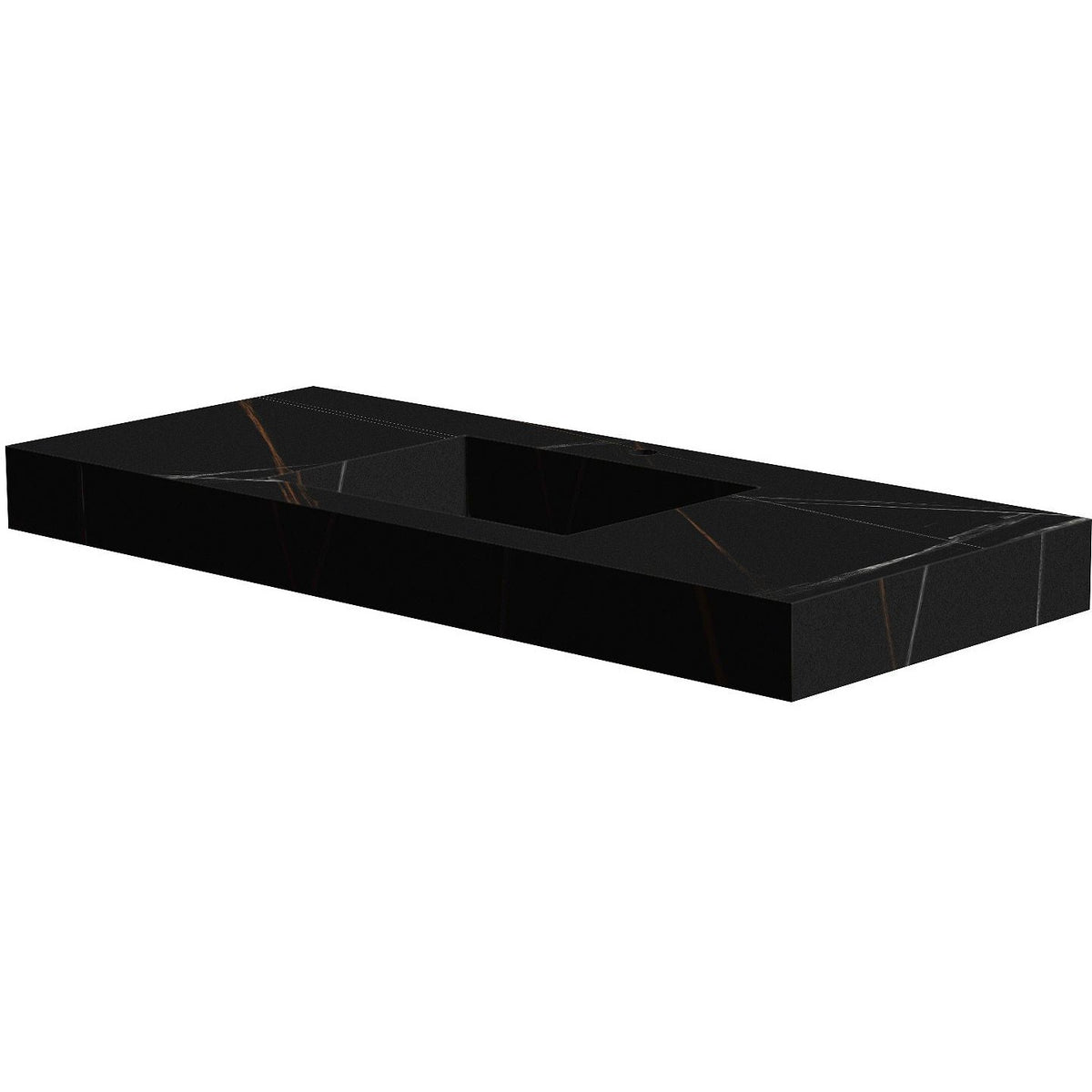 TABLET KERAMISCH MARMER PURO LAVABO S CENTRAAL B120 H10 1KRAANGAT BAMBOO BLACK