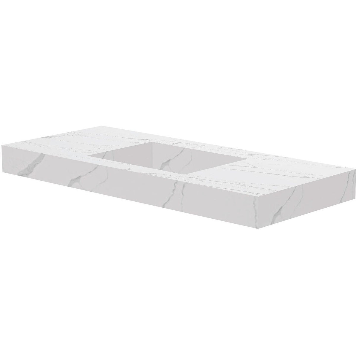 Tablet Keramisch MARMER puro lavabo S centraal B120 H10 zonder kraangat white calacatta