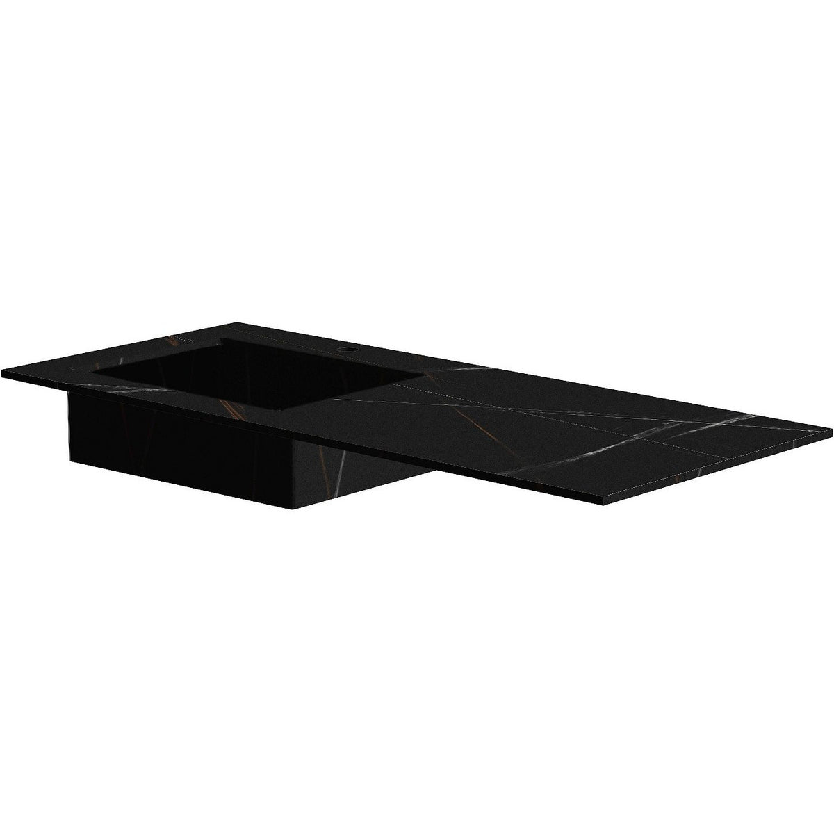 TABLET KERAMISCH MARMER PURO LAVABO S LINKS B120 H1,2 1KRAANGAT BAMBOO BLACK