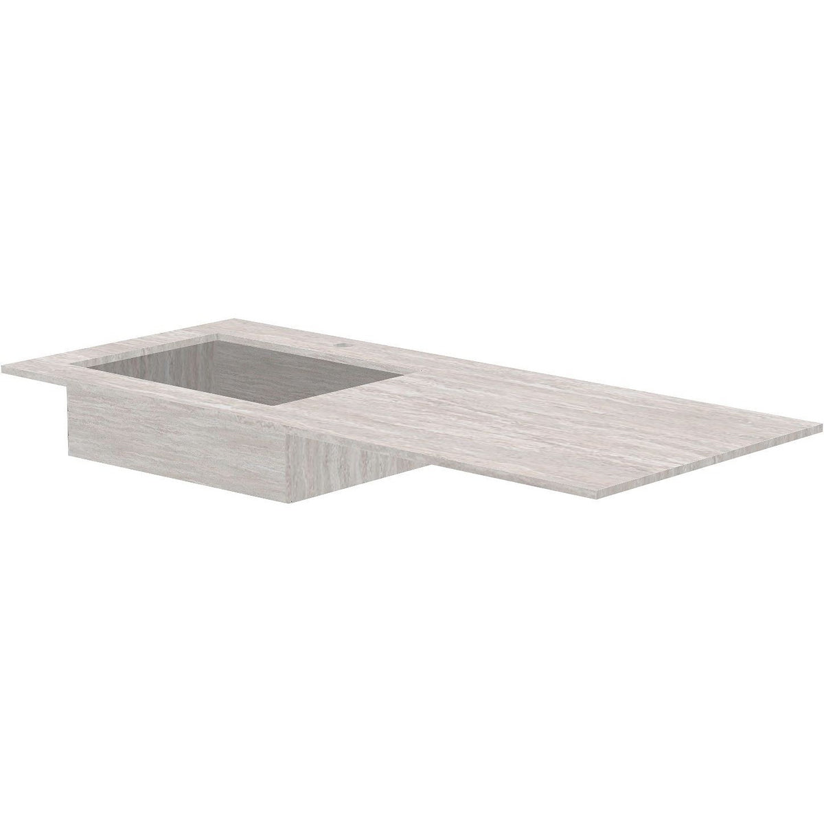 TABLET KERAMISCH MARMER PURO LAVABO S LINKS B120 H1,2 +KRAANGAT TRAVERTIN NEW