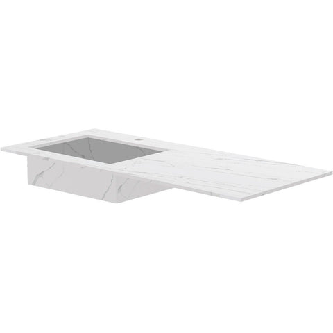 TABLET KERAMISCH MARMER PURO LAVABO S LINKS B120 H1,2 +KRAANGAT WHITE CALACATTA