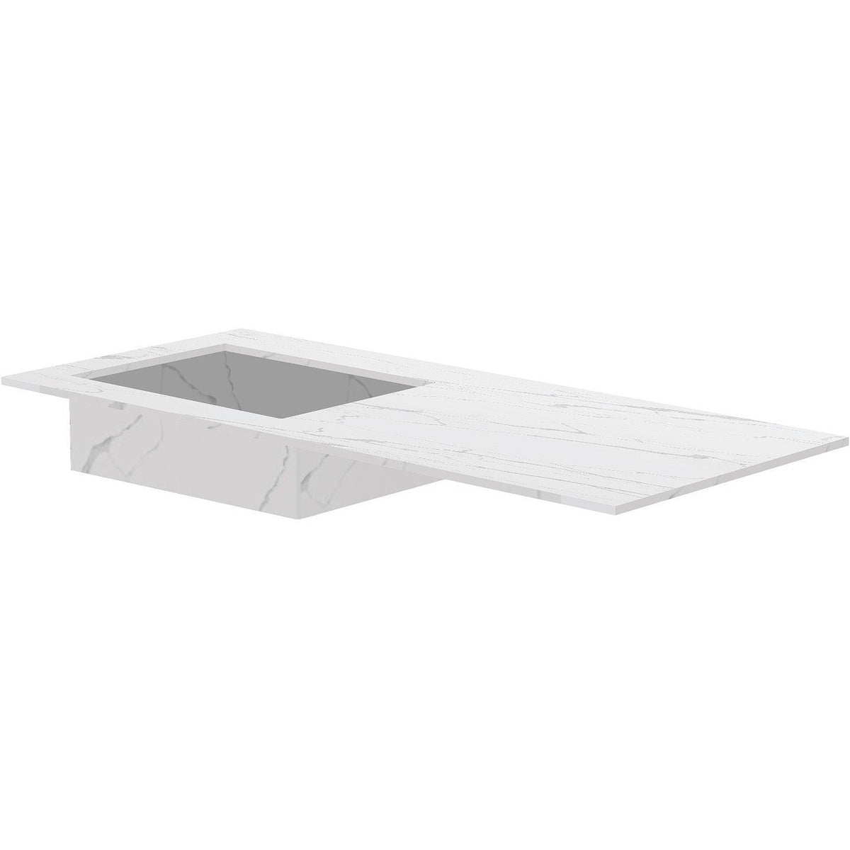TABLET KERAMISCH MARMER PURO LAVABO S LINKS B120 H1,2 ZONDER KRAANGAT WHITE CALACATTA