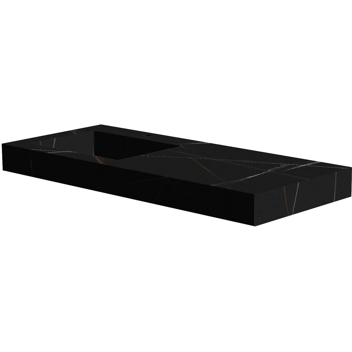 TABLET KERAMISCH MARMER PURO LAVABO S LINKS B120 H10 1KRAANGAT BAMBOO BLACK