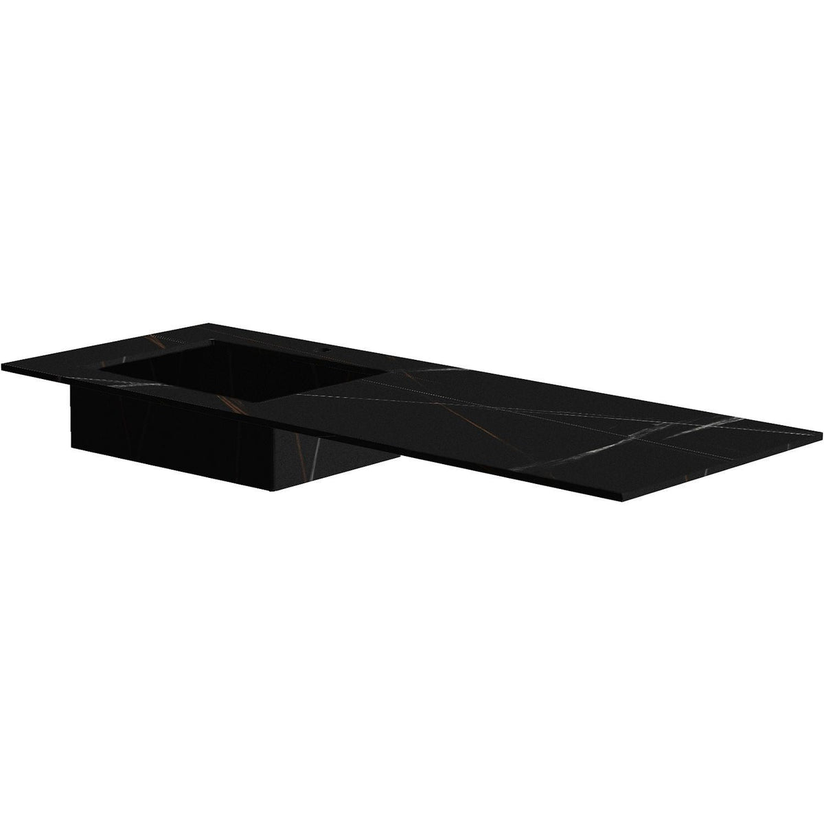 TABLET KERAMISCH MARMER PURO LAVABO S LINKS B140 H1,2 1KRAANGAT BAMBOO BLACK