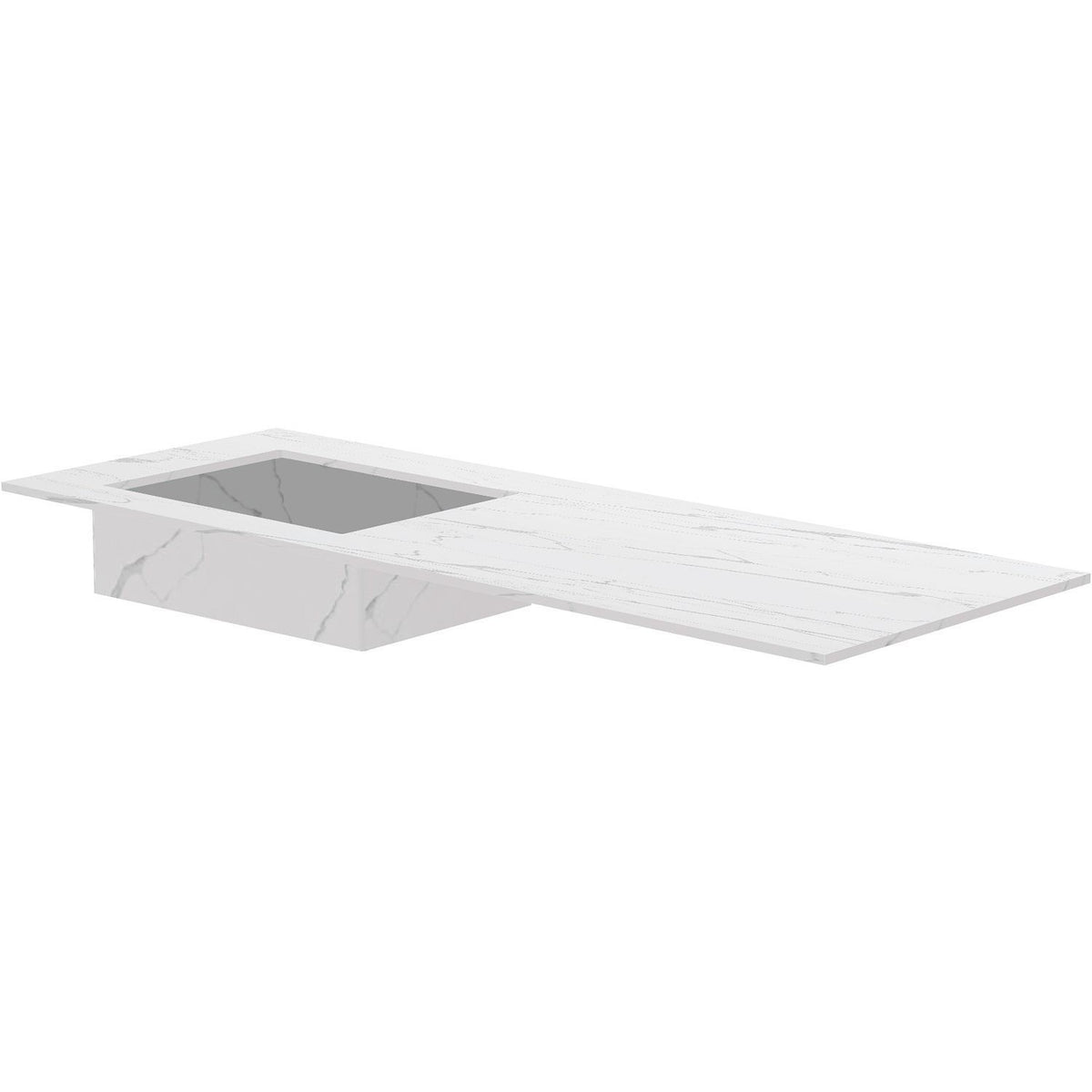 TABLET KERAMISCH MARMER PURO LAVABO S LINKS B140 H1,2 ZONDER KRAANGAT WHITE CALACATTA